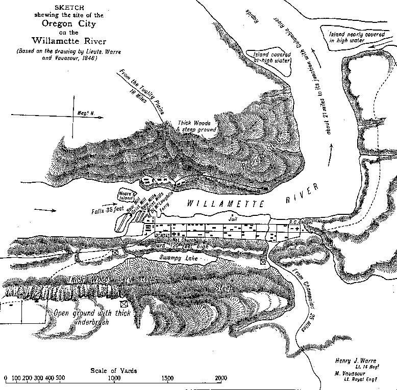 Oregon City Map, 1846